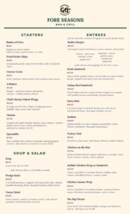 Green Garden Menu